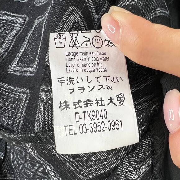 Vintage Rayure Black White Geometric Clip Closure Cardigan Jacket 40 S FRANCE - Picture 9 of 9